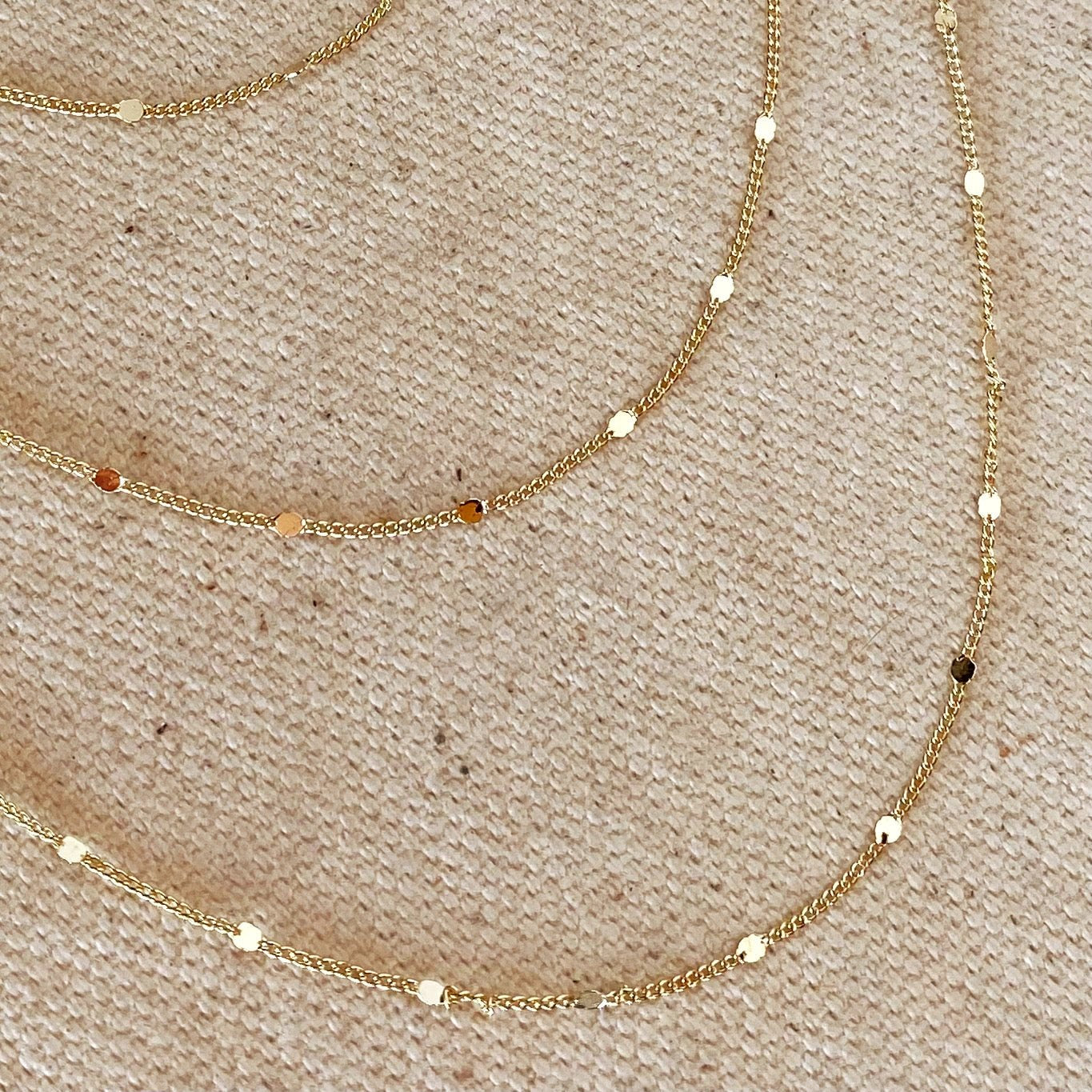 1mm Curb Chain with Pressed Details - Gold Filled