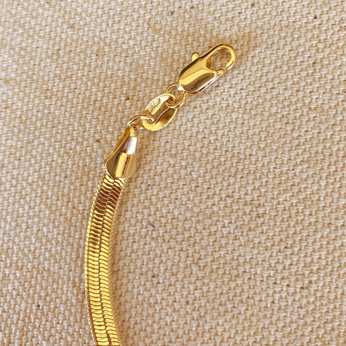 4mm Herringbone Bracelet - Gold Filled
