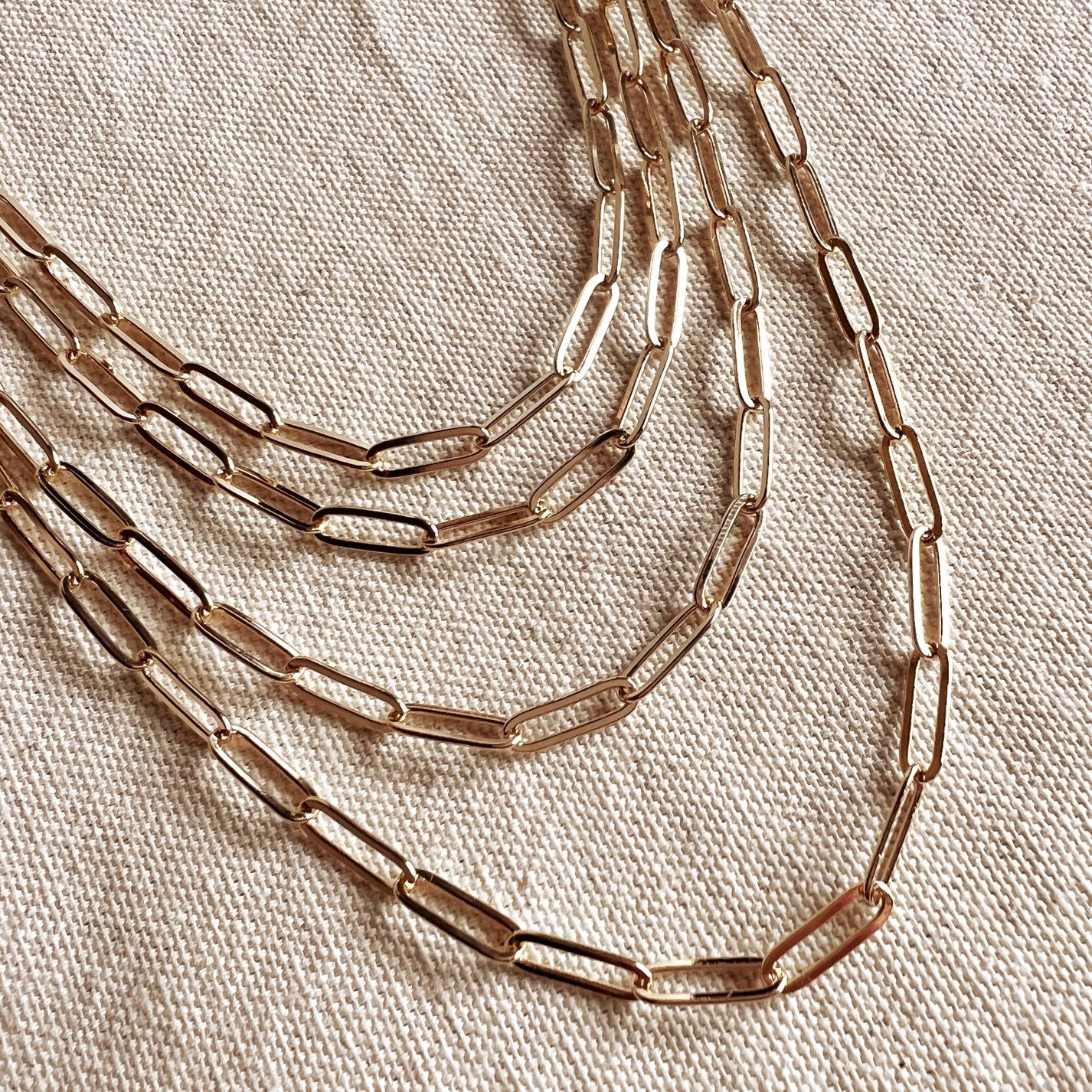 Classic Paperclip Chain Necklace - Gold Filled
