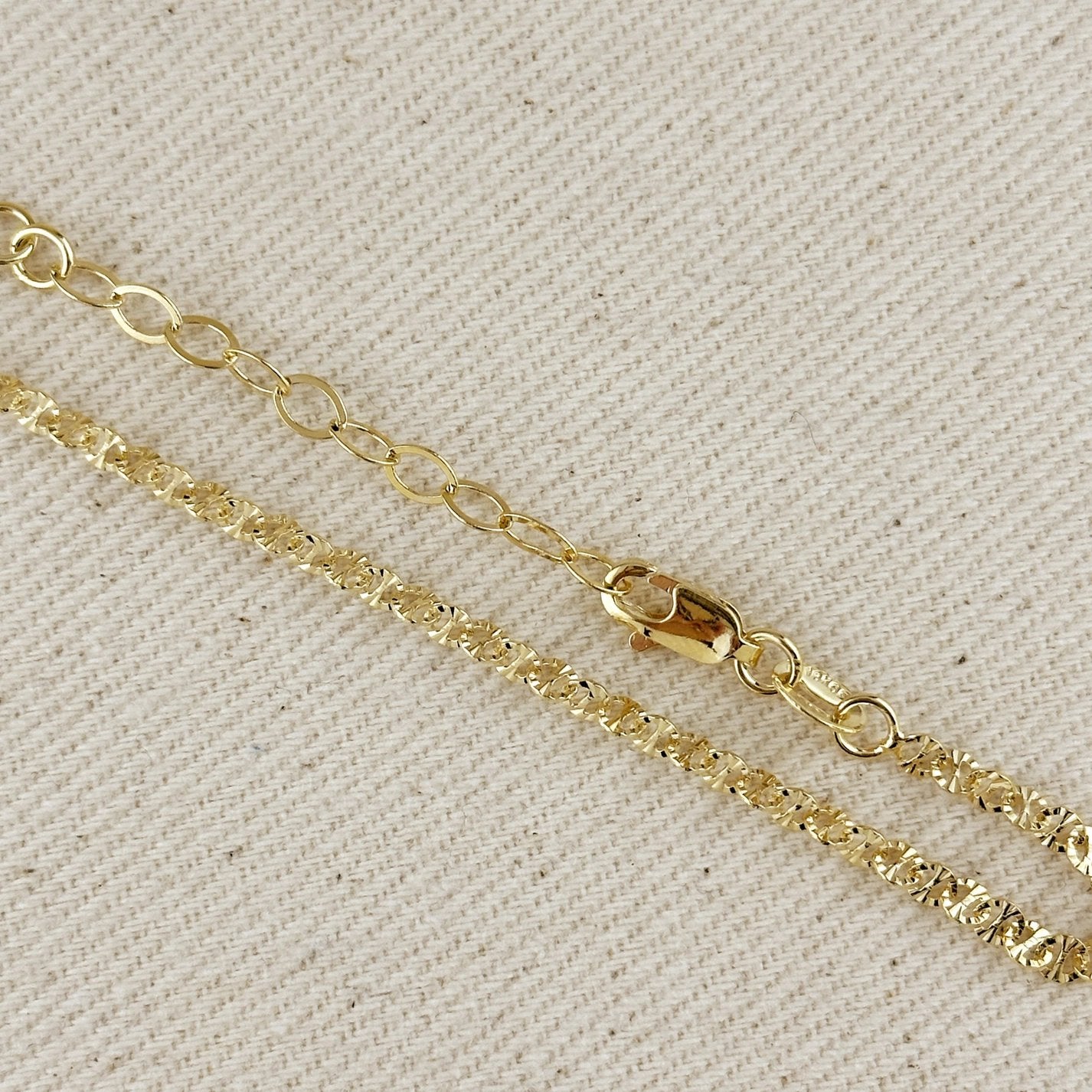 Diamond Cut Mirror Chain Necklace - Gold Filled