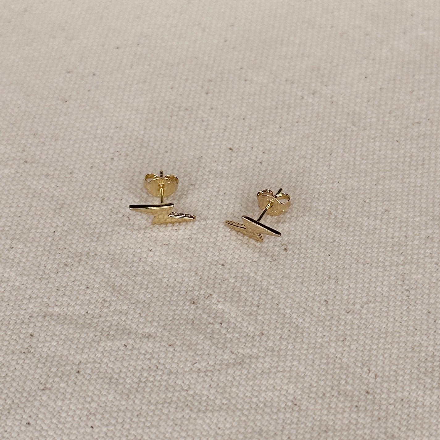 Mini Lightning Bolt Stud Earrings - Gold Filled