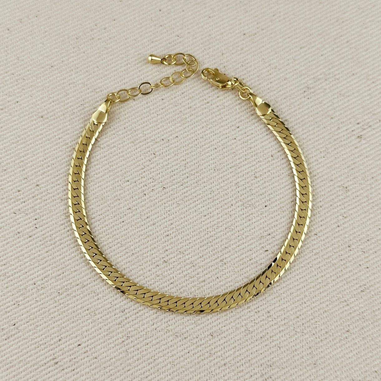Diamond Cut Herringbone Bracelet - Gold Filled