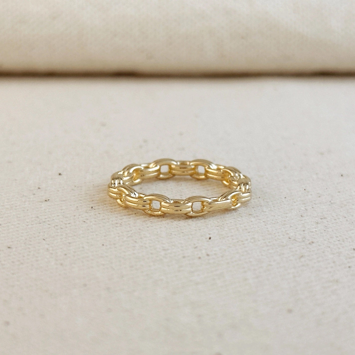 Double Link Chain Band Ring - Gold Filled (select size)