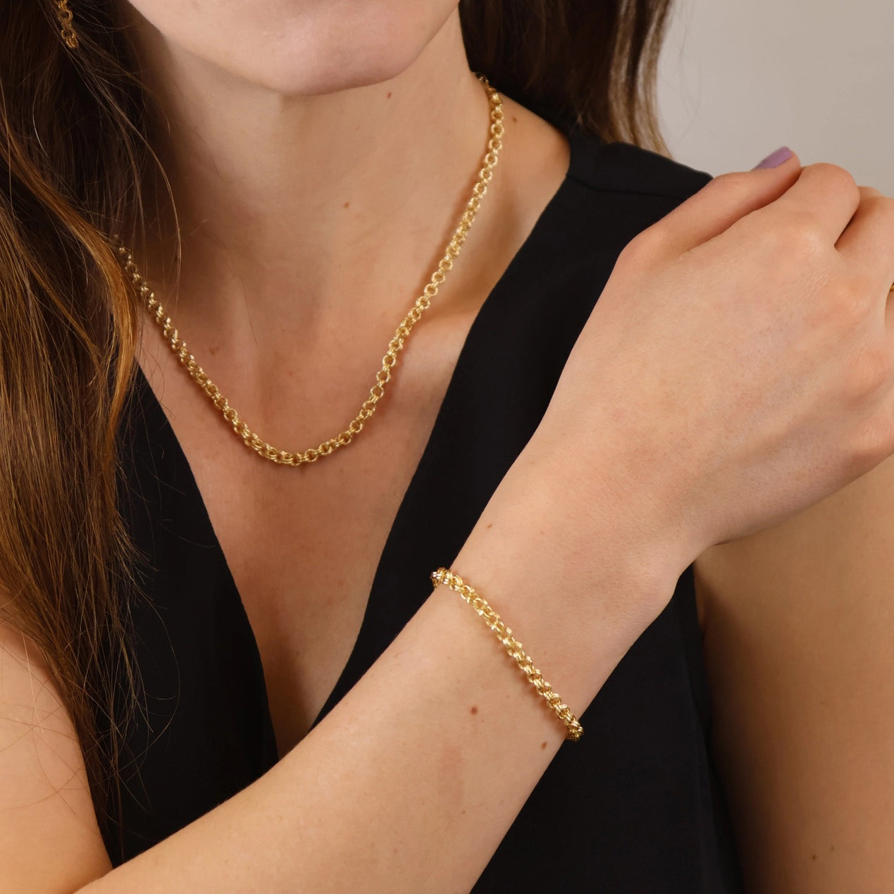 Double Rolo Chain Bracelet - Gold Filled
