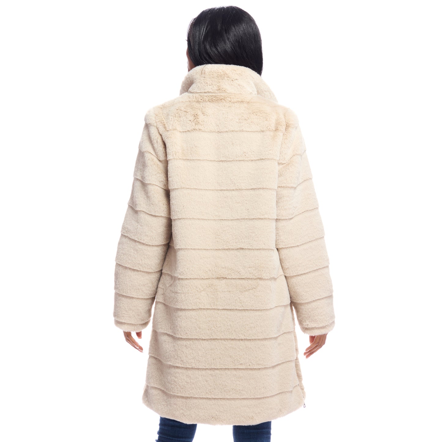 Faux Fur 'Getaway Coat' - Stone