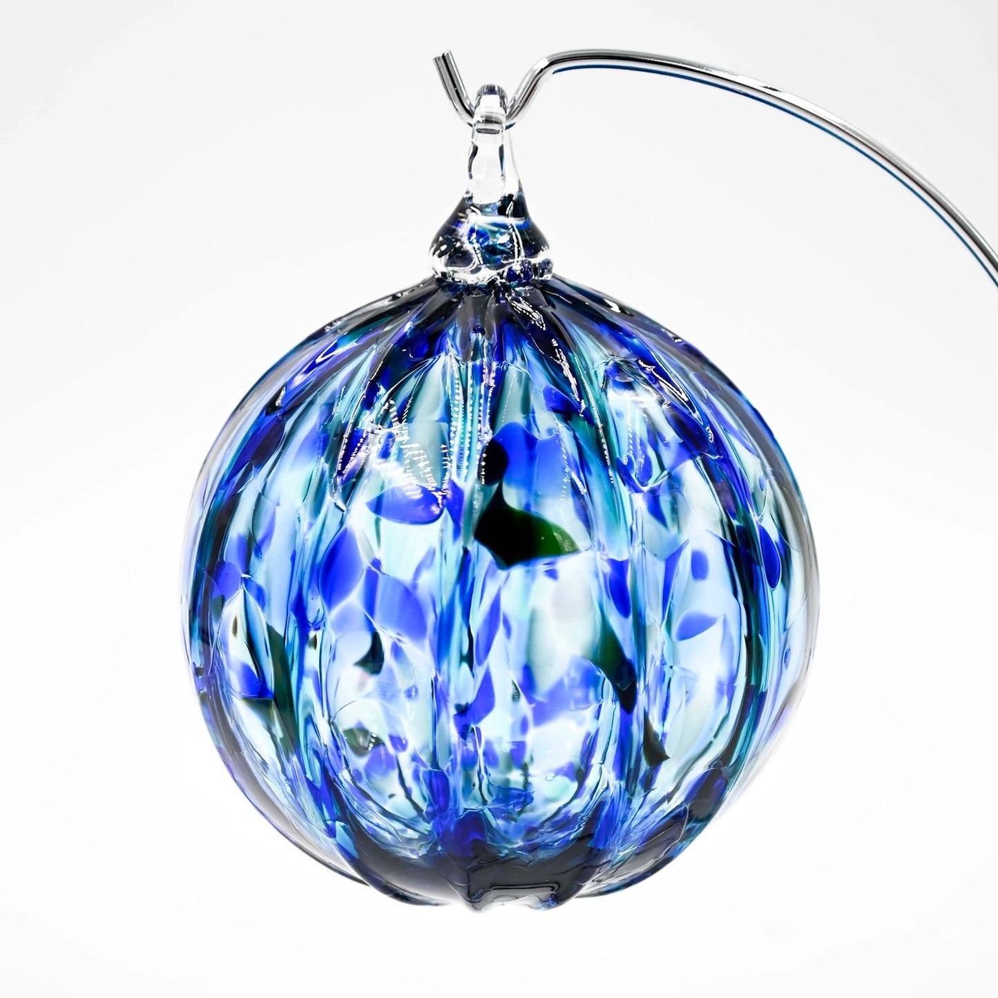 Hand-Blown Glass Ornament - Blue-Green Mix