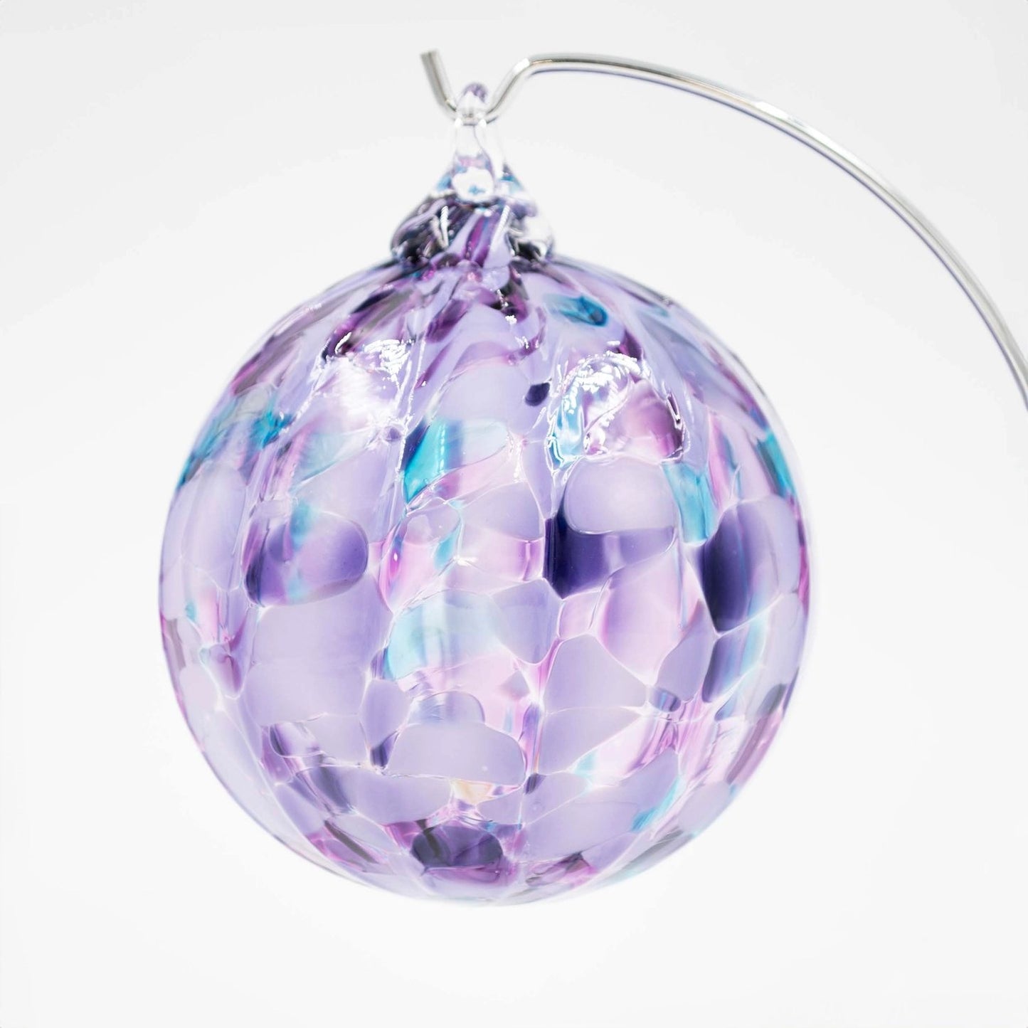 Hand-Blown Glass Ornament - Purple Mix