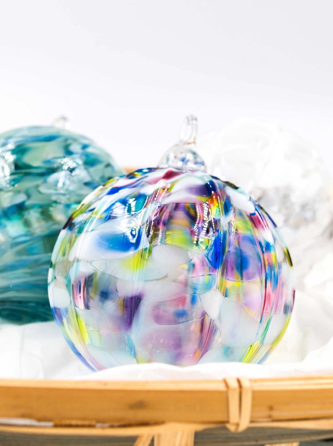 Hand-Blown Glass Ornament - Purple Mix