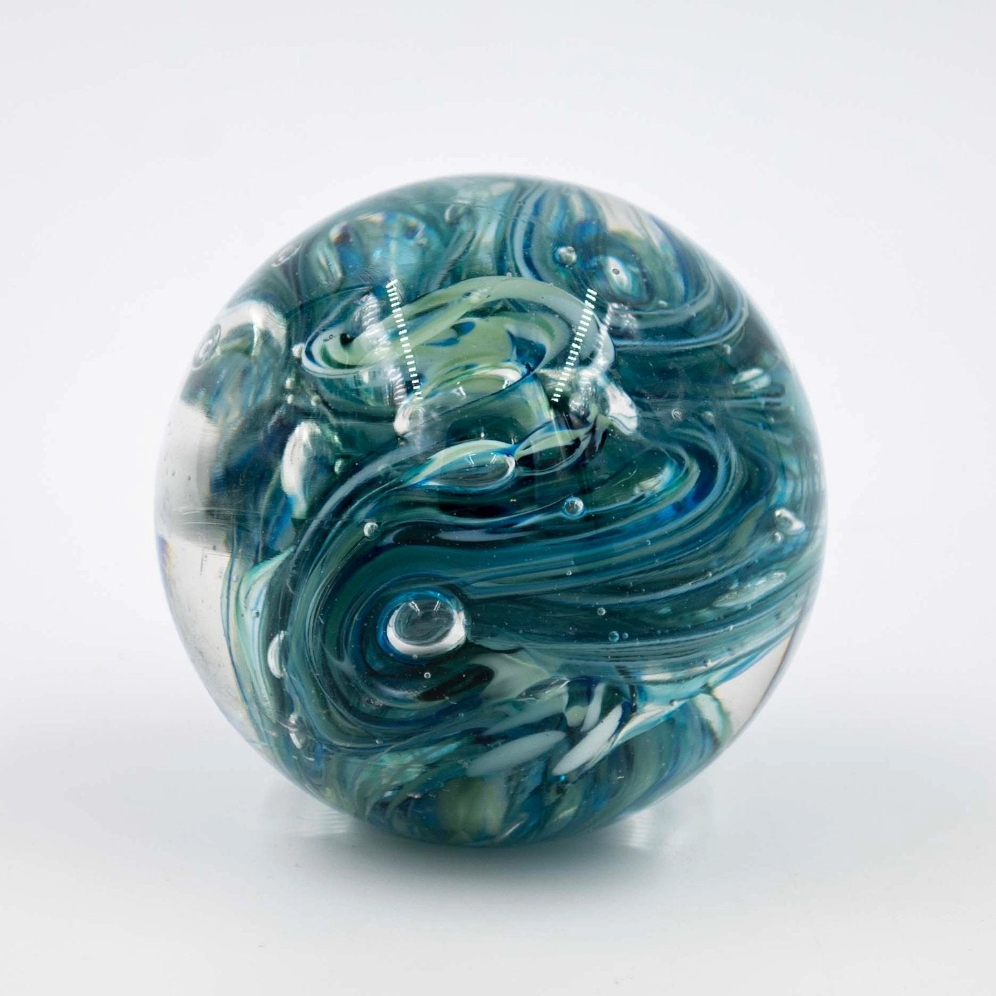 Hand-Blown Glass 'Twist' Paperweight (select color)