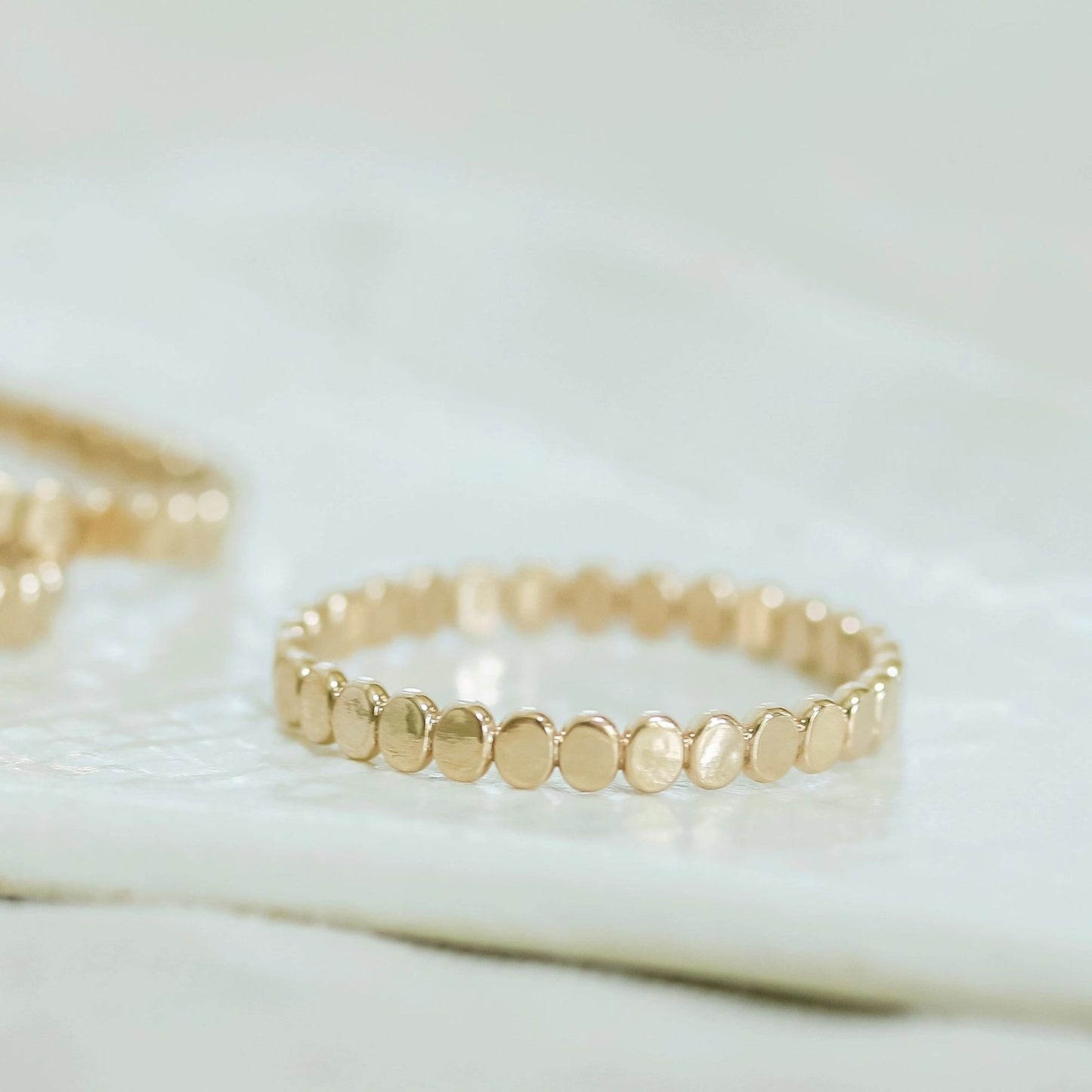 Gold-Filled Oval Sparkle Stacking Ring