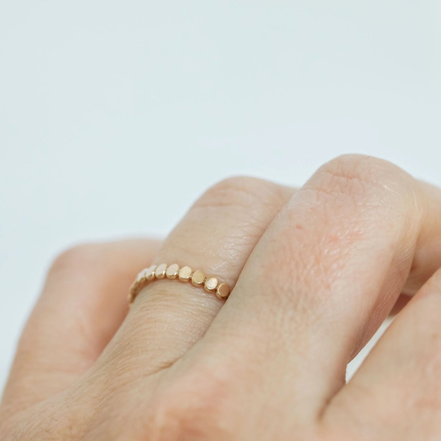 Gold-Filled Oval Sparkle Stacking Ring