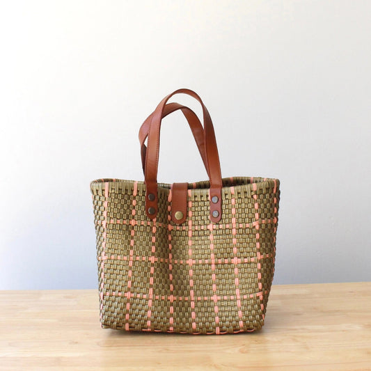 Gold + Pink Handwoven Crossbody Bag
