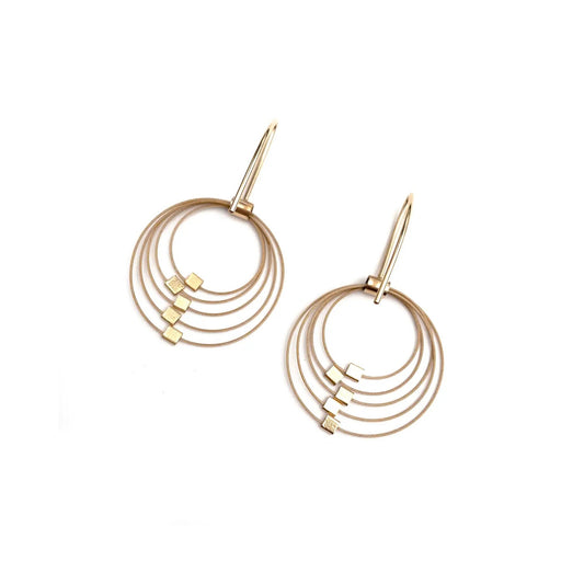3-D Woven Cable 'Grad Circle' Earrings – Gold/Gold