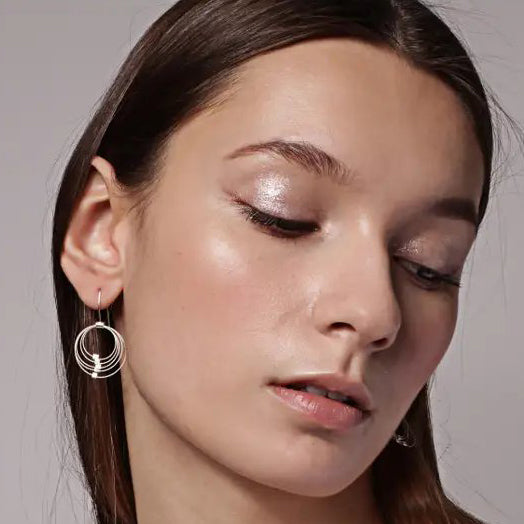 3-D Woven Cable 'Grad Circle' Earrings – Gold/Gold