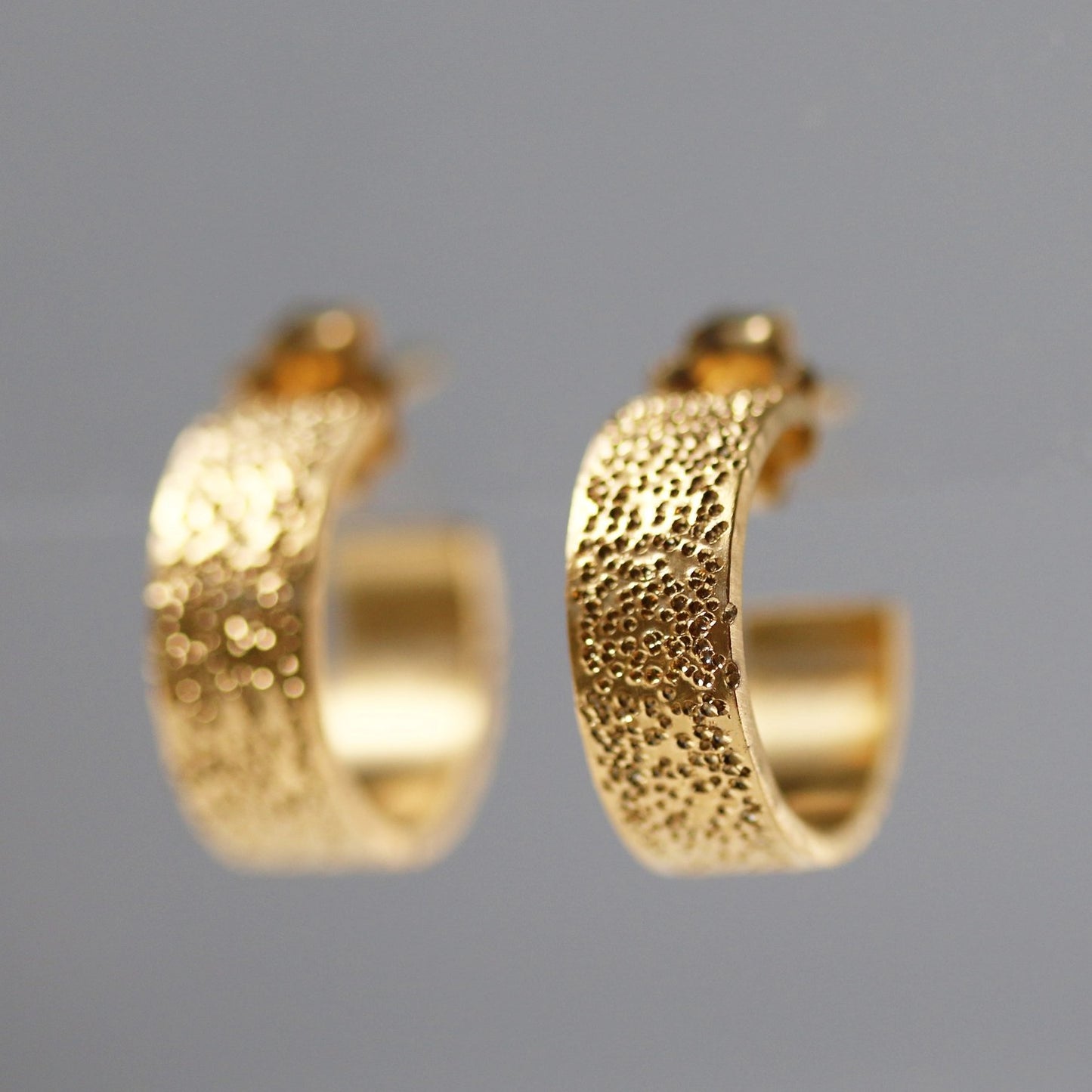 Diamond Dusted Grand Huggie Hoop Earrings - Gold Vermeil