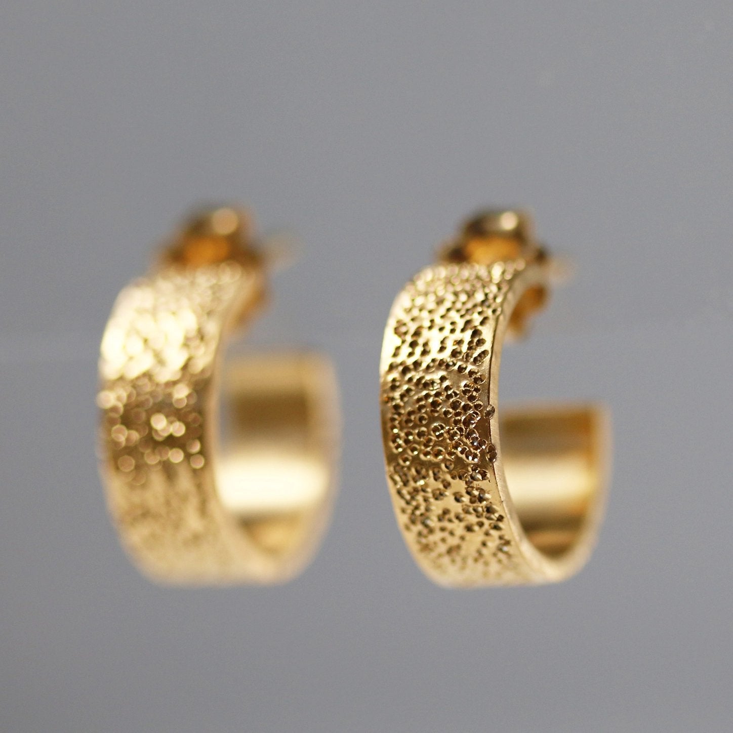 Diamond Dusted Grand Huggie Hoop Earrings - Gold Vermeil