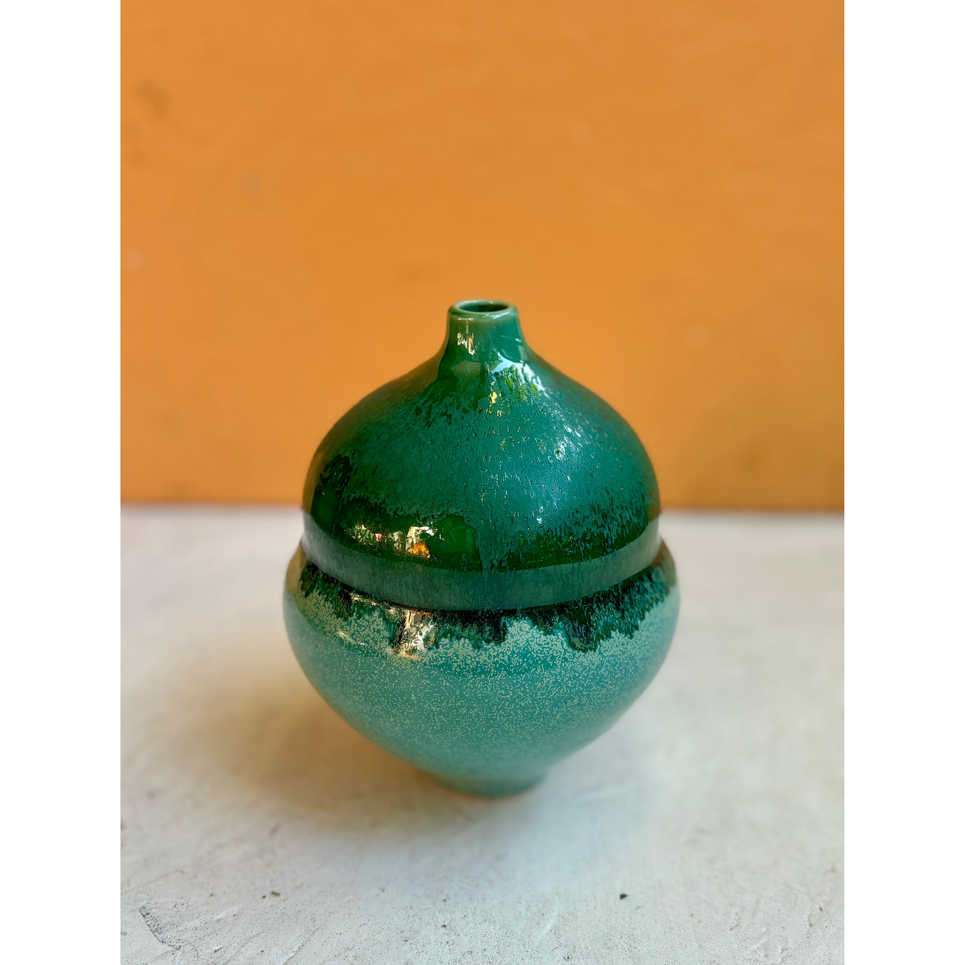 Porcelain Bud Vase - Psychadellic Green