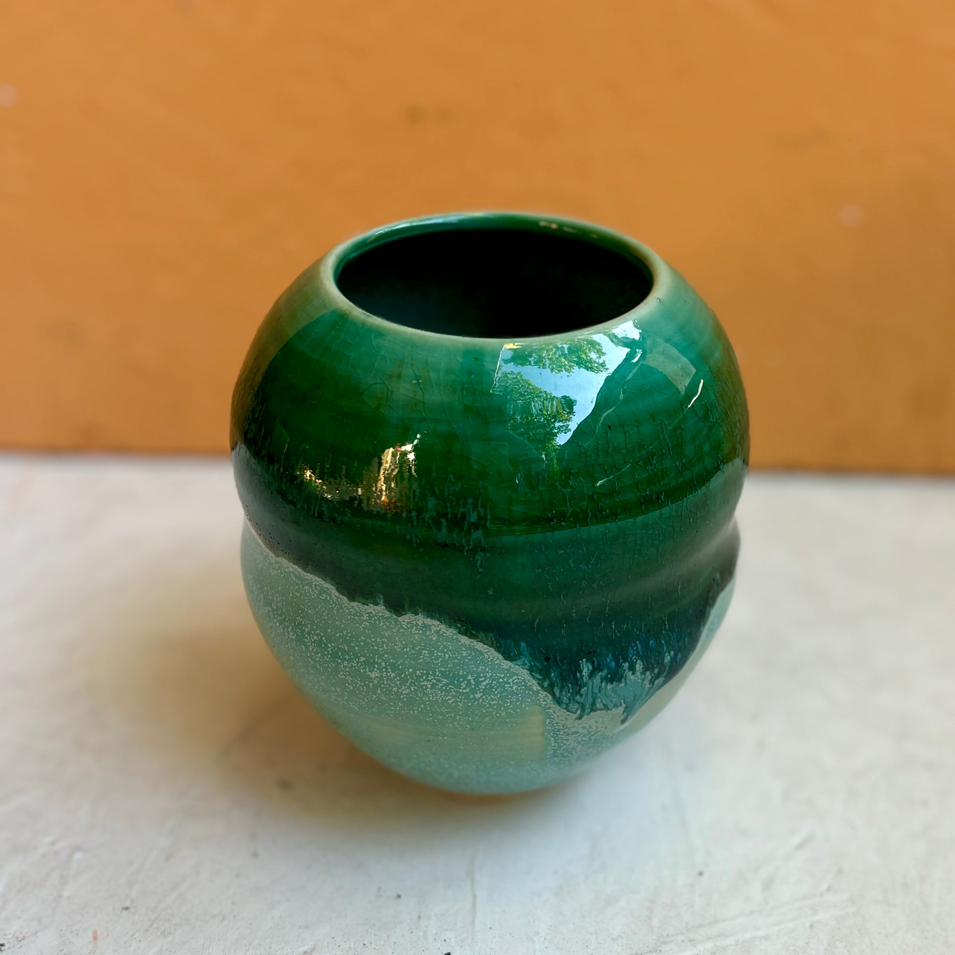 Porcelain Globe Vase - Psychadellic Green