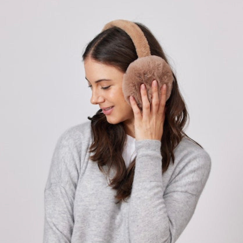 Faux Fur Earmuff (Select Color) Natural