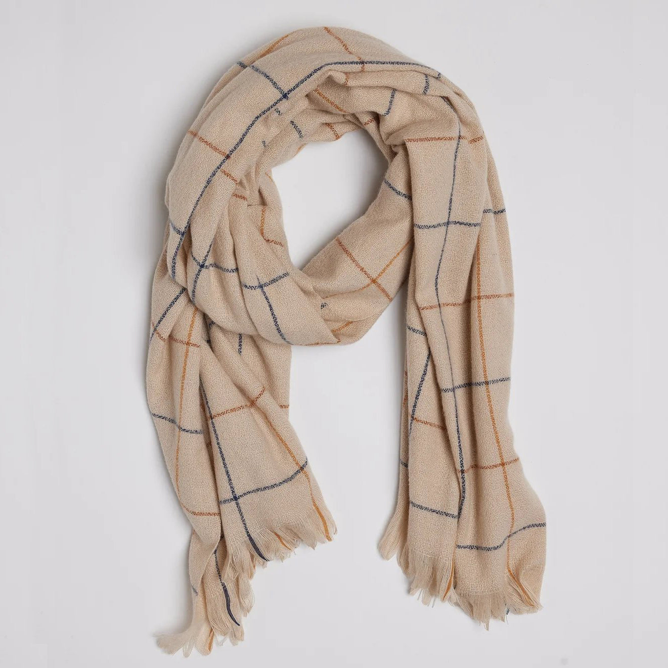 Hudson Windowpane Scarf - Ivory