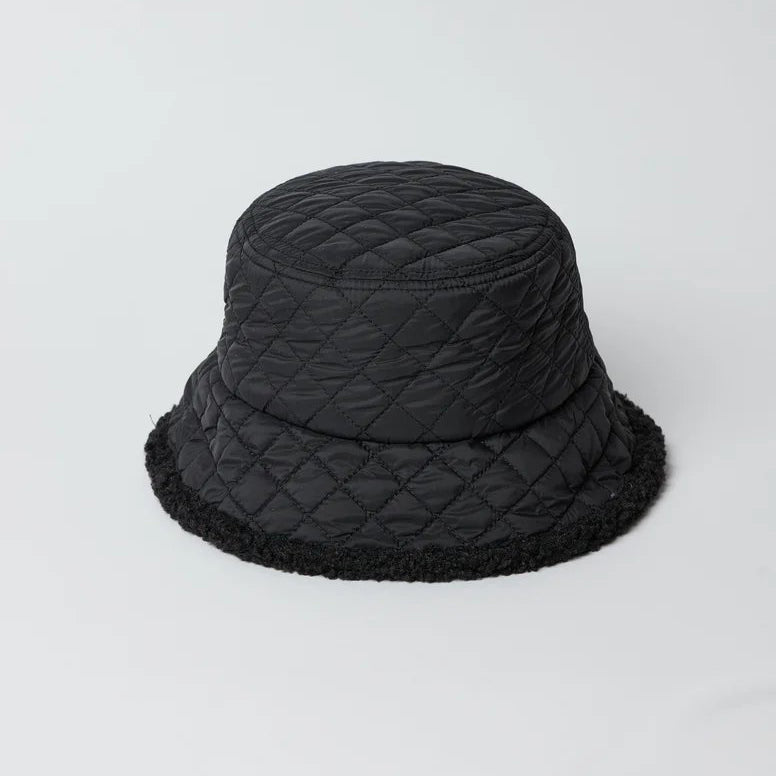 Modern Quilted Bucket Hat (Select Color) Black