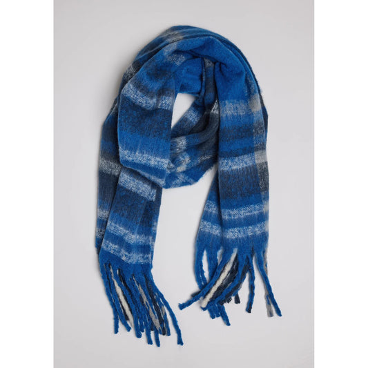 Cozy Plaid Scarf - Blue