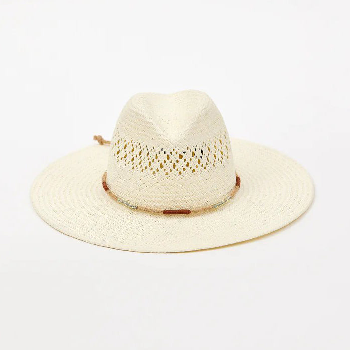 Luxe Packable Sunhat – Bleach / Jute Multi Trim