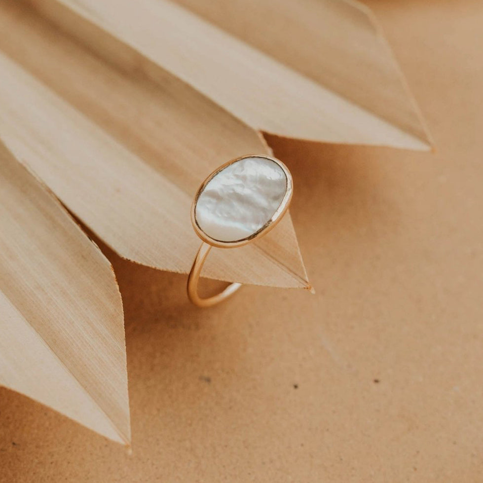 Del Mar Mother of Pearl Ring – Gold Filled