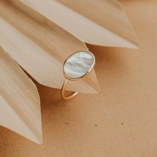 Del Mar Mother of Pearl Ring – Gold Filled