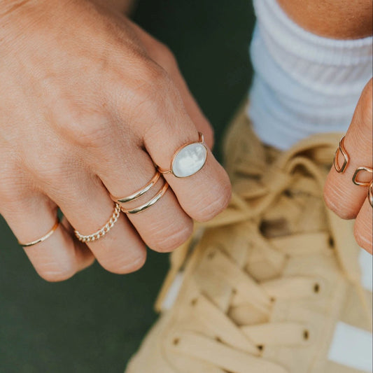 Del Mar Mother of Pearl Ring – Gold Filled