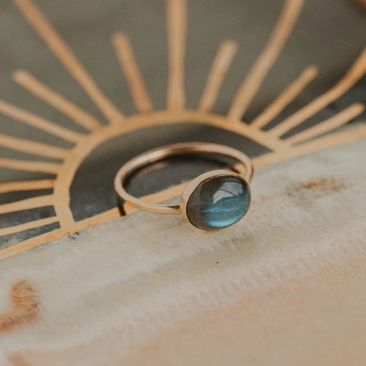 Mystic Labradorite Ring – Gold Filled