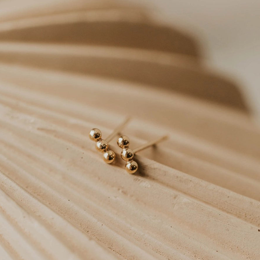 Triple Dot Stud Earrings (select material)