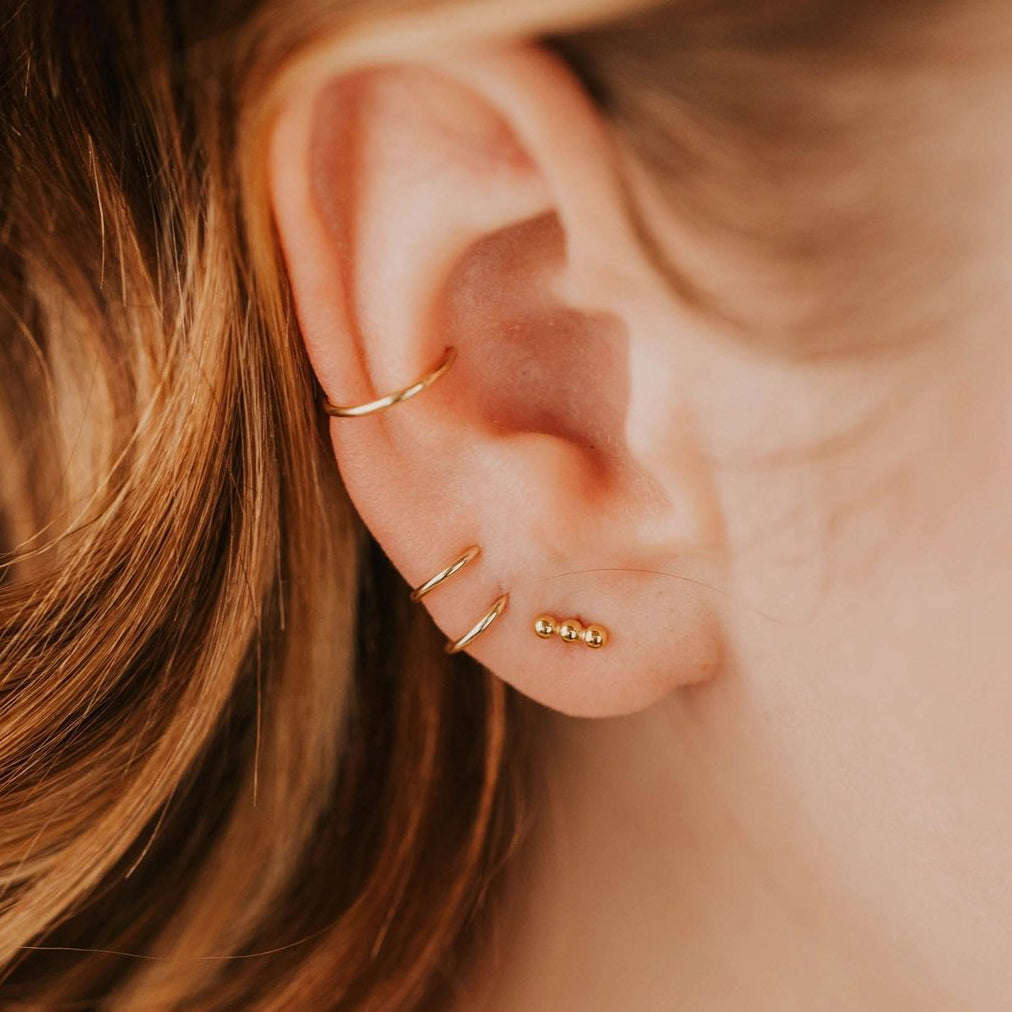 Triple Dot Stud Earrings (select material)