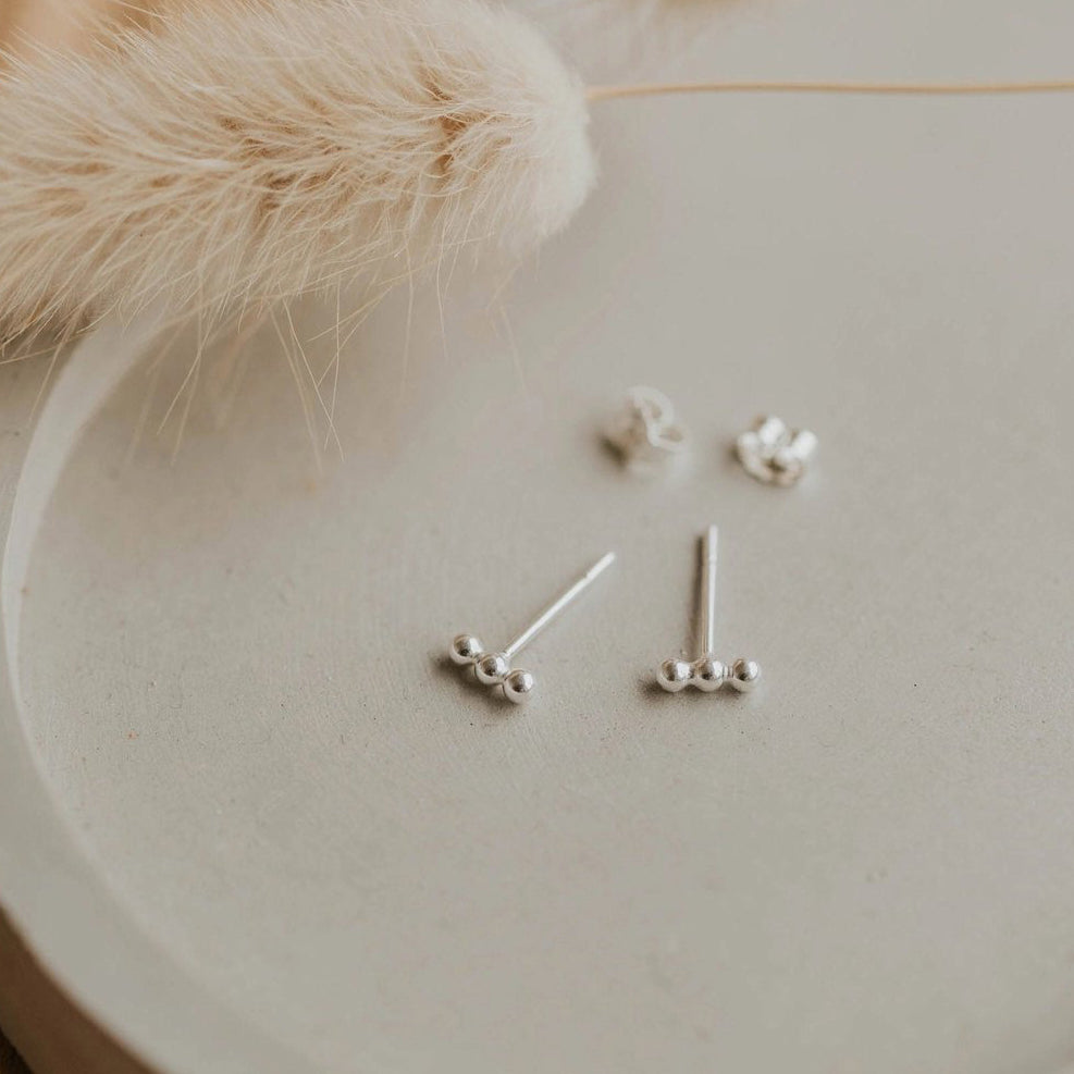 Triple Dot Stud Earrings (select material)