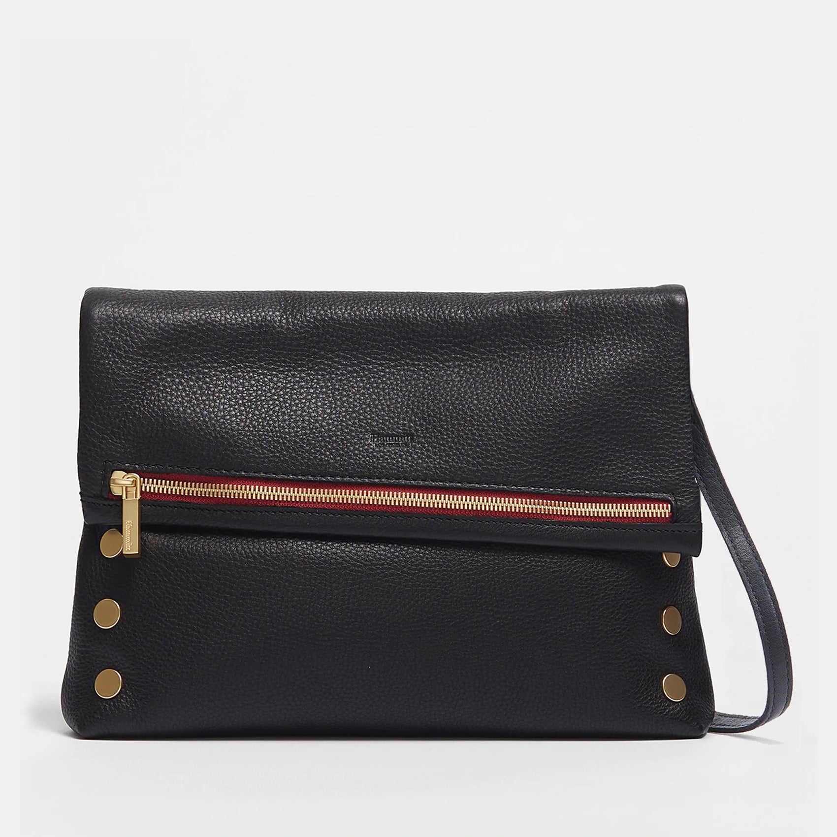 Hammitt VIP Large Crossbody Bag - Black/Brushed Gold with Red Zip
