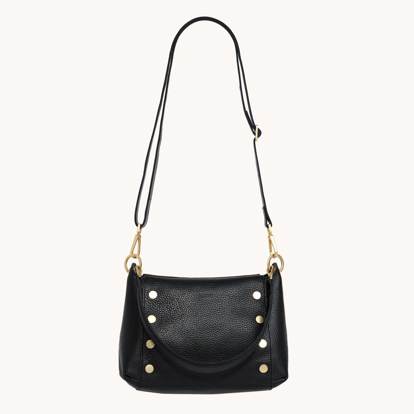 Hammitt Bryant Medium Crossbody Bag - Black/Brushed Gold with Red Zip
