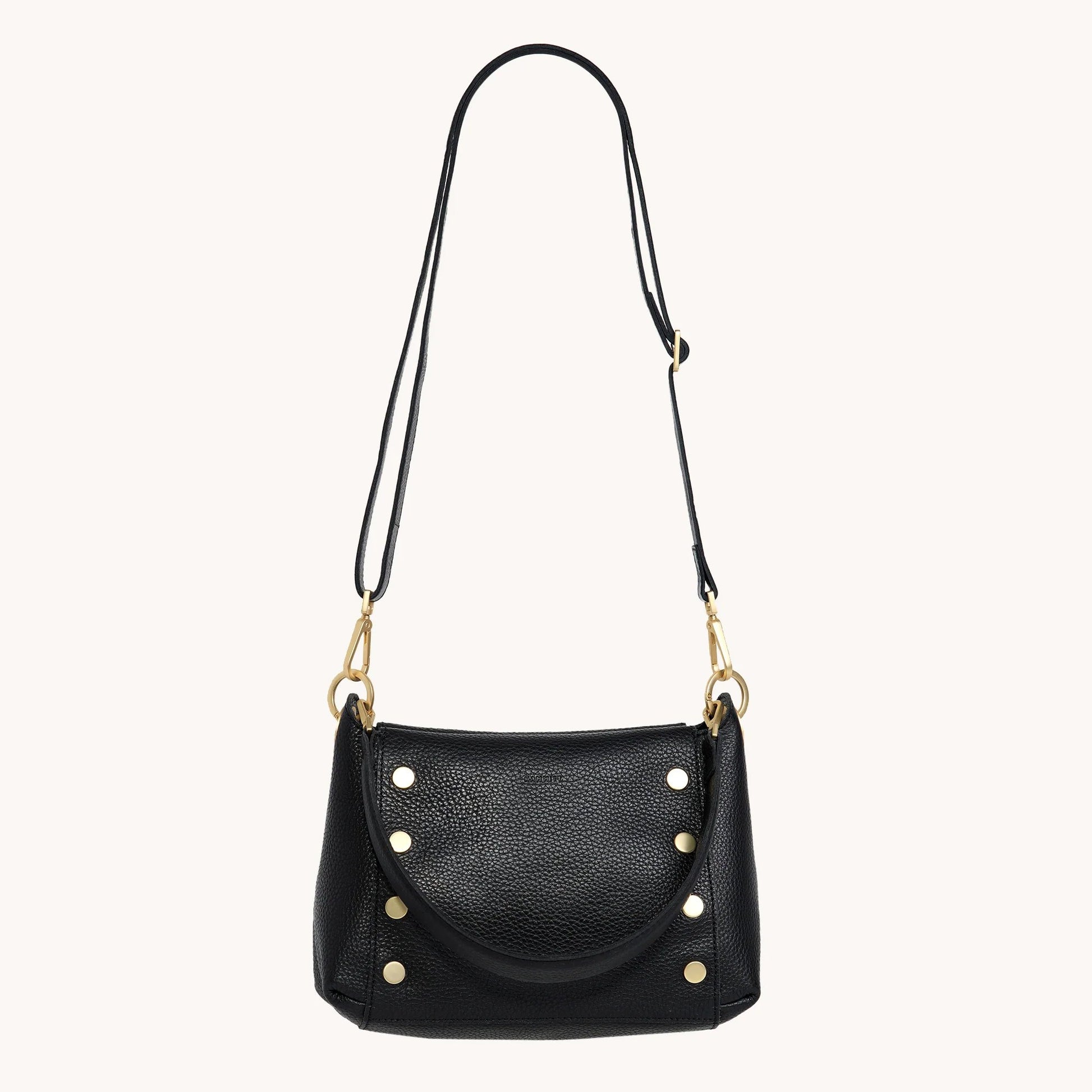 Hammitt Bryant Medium Crossbody Bag - Black/Brushed Gold with Red Zip