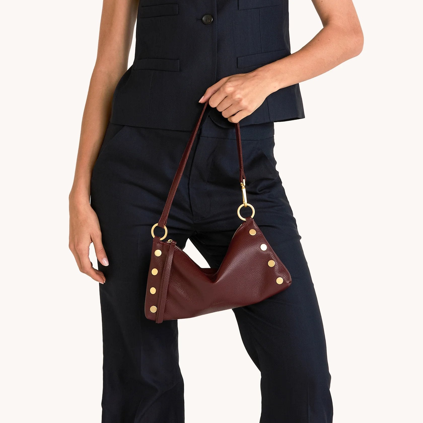 Hammitt Kyle Crossbody/Shoulder Bag - LIMITED EDITION Cherrywood Pebble/Brushed Gold