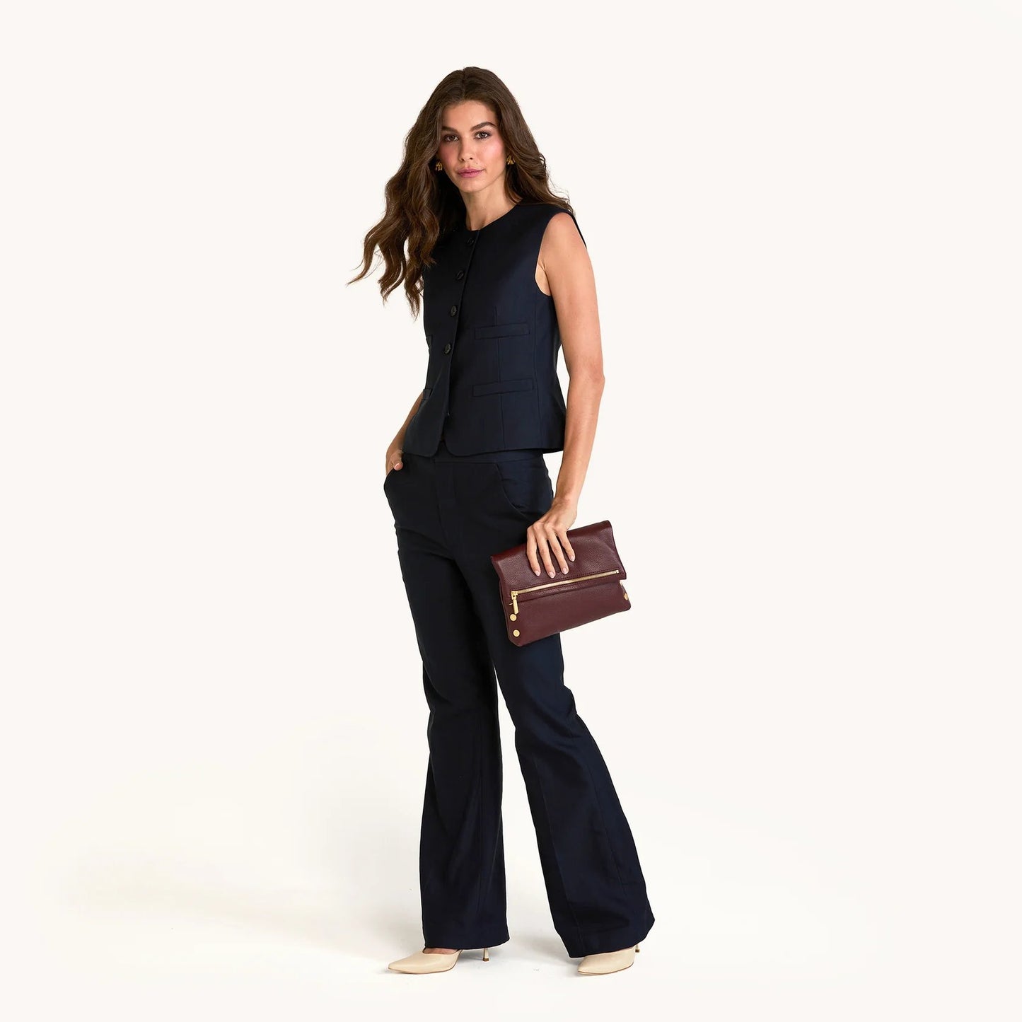 Hammitt VIP Medium Crossbody Bag - LIMITED EDITION Cherrywood Pebble/Brushed Gold