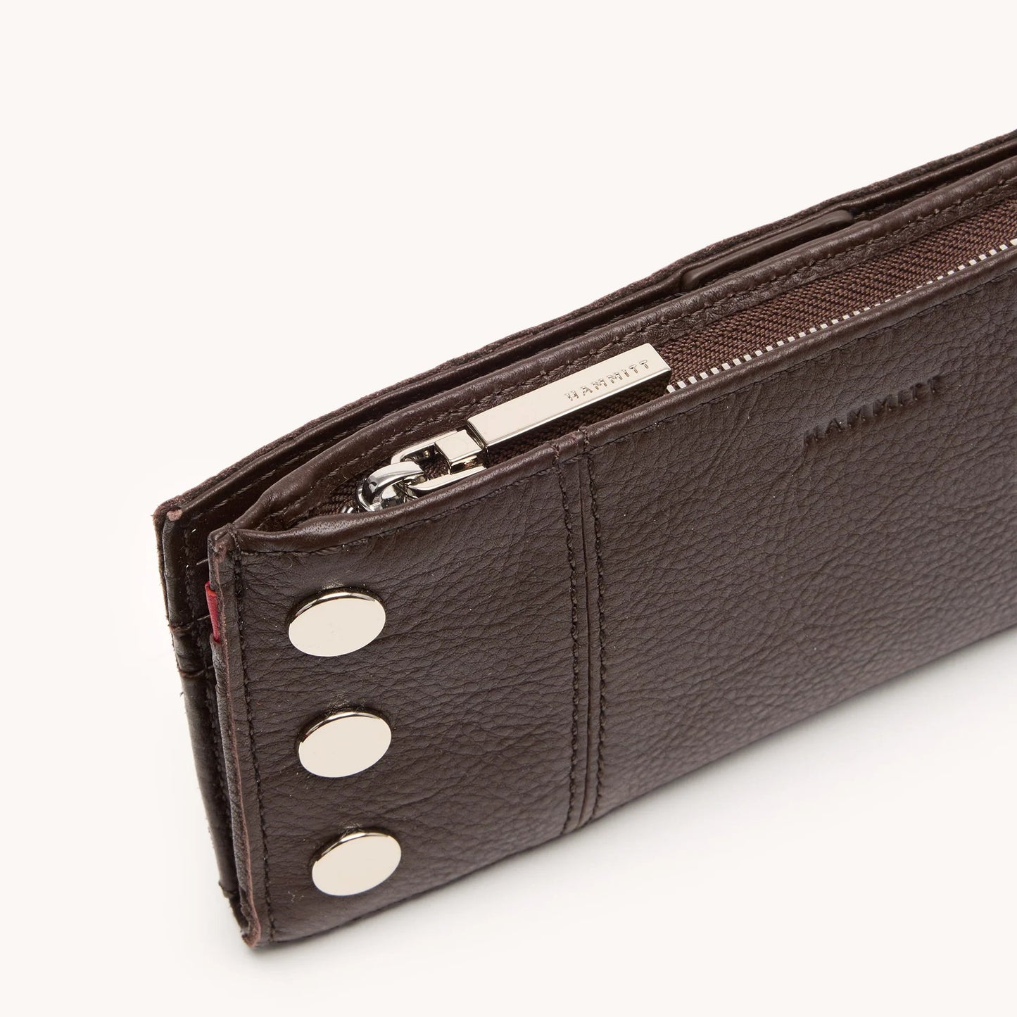 Hammitt 110 North Wallet - Espresso Pebble/Shiny Silver