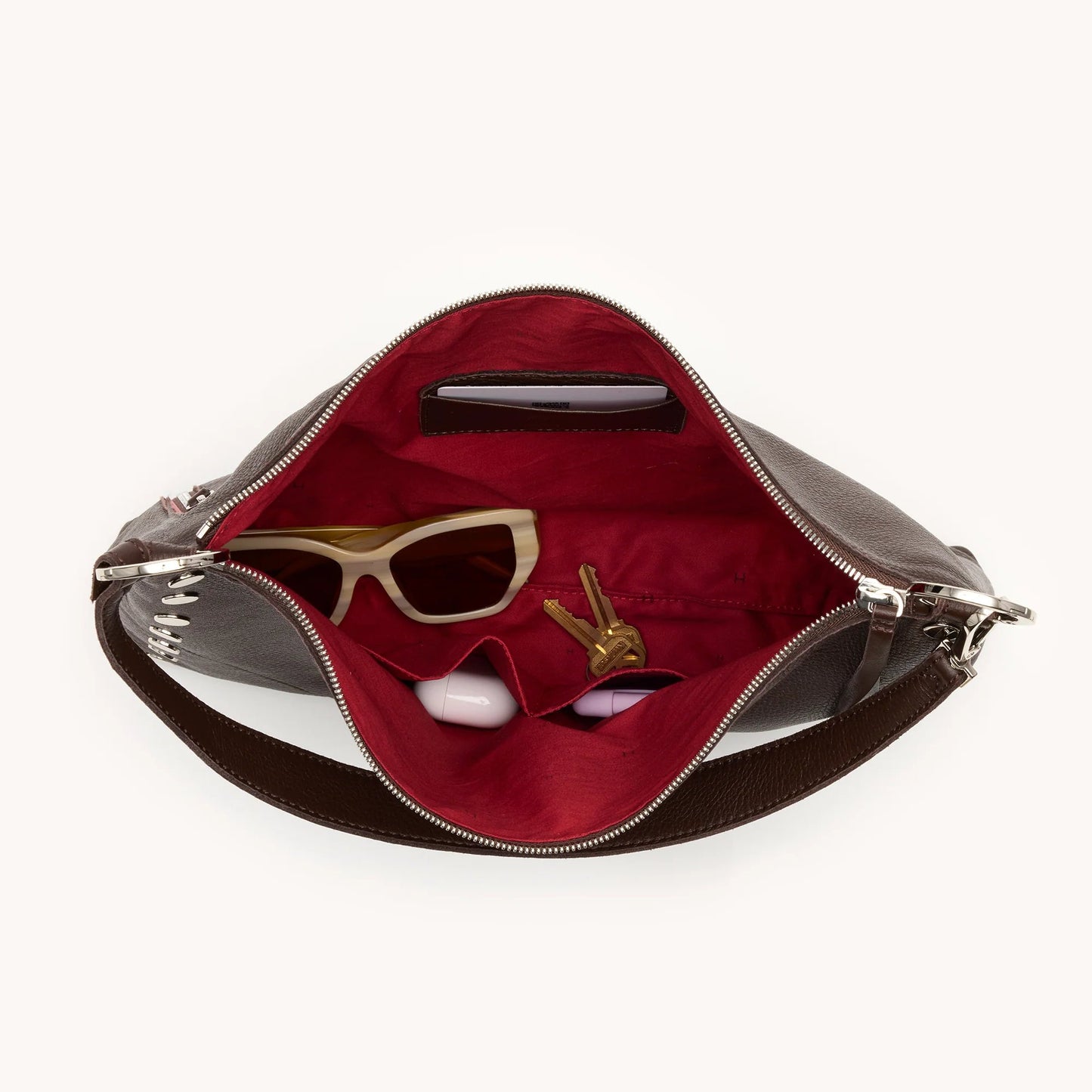 Hammitt Kyle Large - Espresso Pebble/Shiny Silver