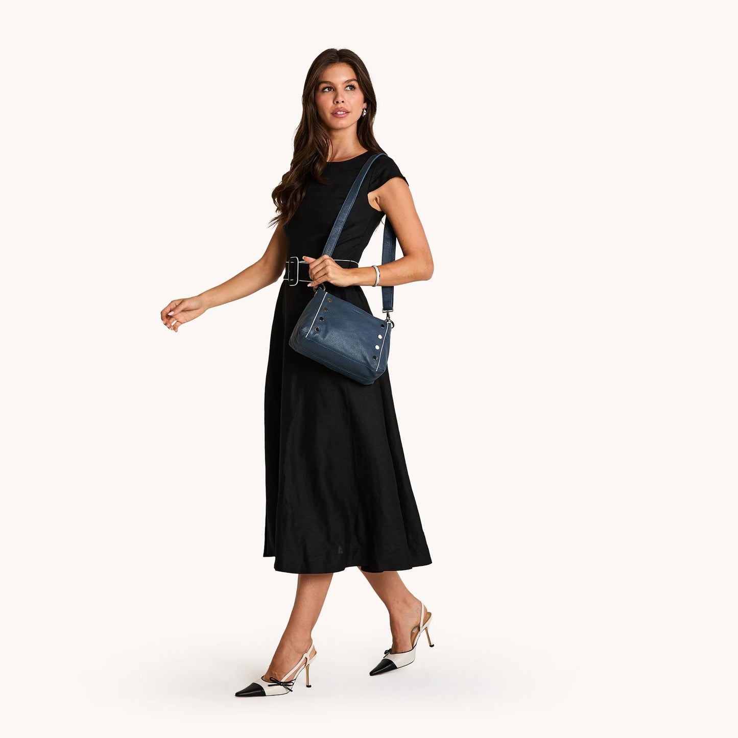 Hammitt Bryant Medium Crossbody Bag - Nautical Navy/Shiny Silver