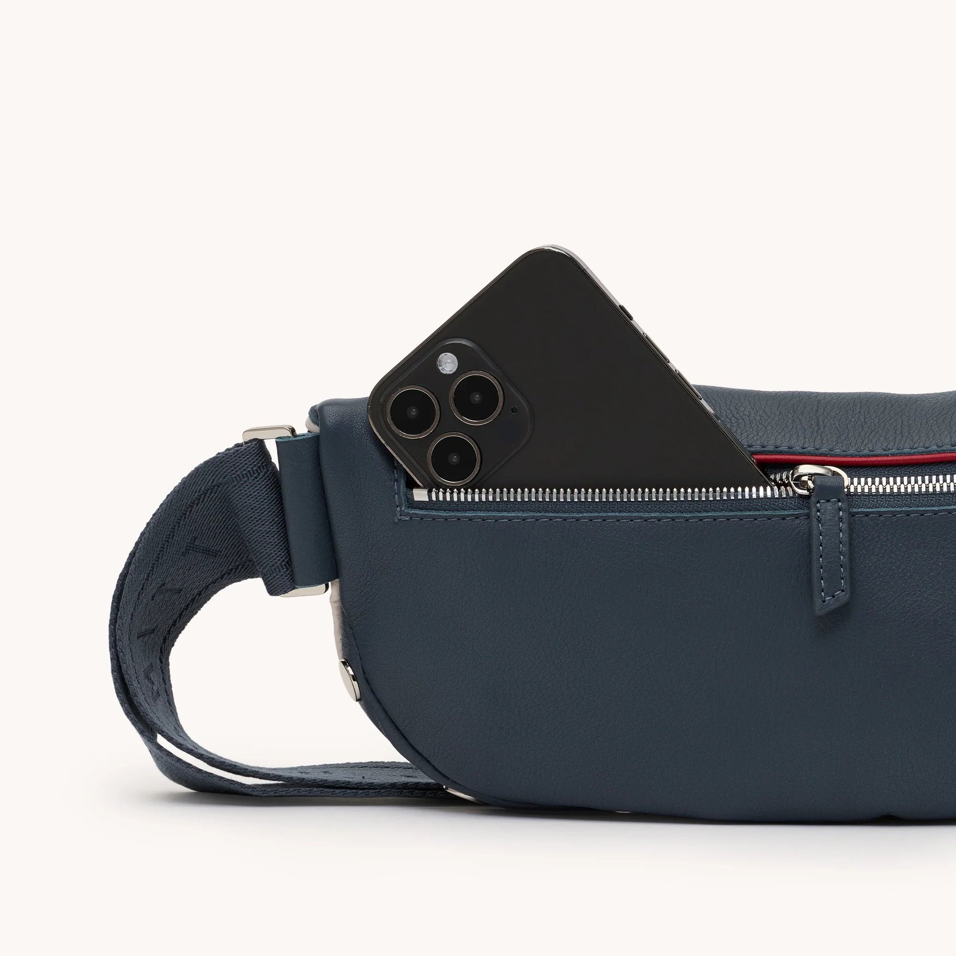 Hammitt Charles Belt Bag - Nautical Navy/Shiny Silver
