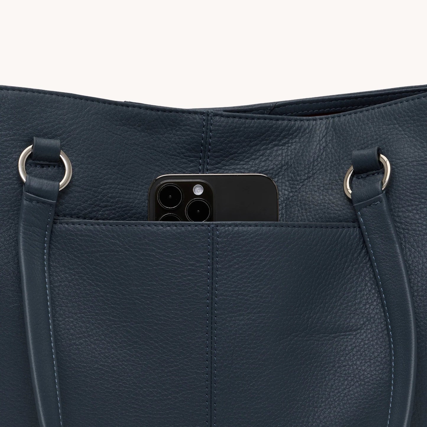 Hammitt Andersen Revival Tote Bag - Nautical Navy/Shiny Silver