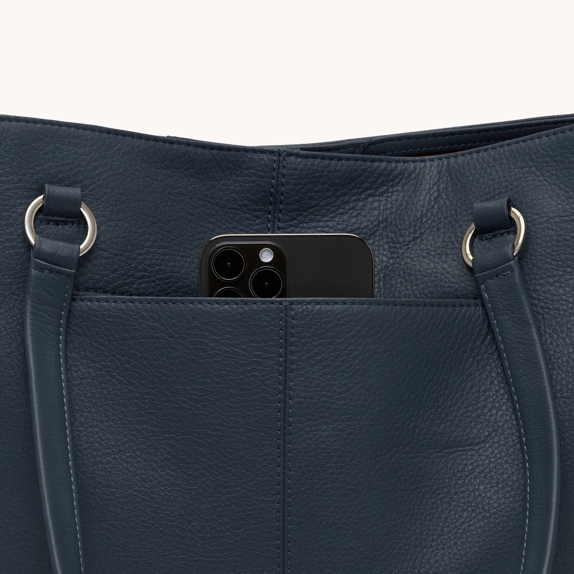 Hammitt Andersen Revival Tote Bag - Nautical Navy/Shiny Silver