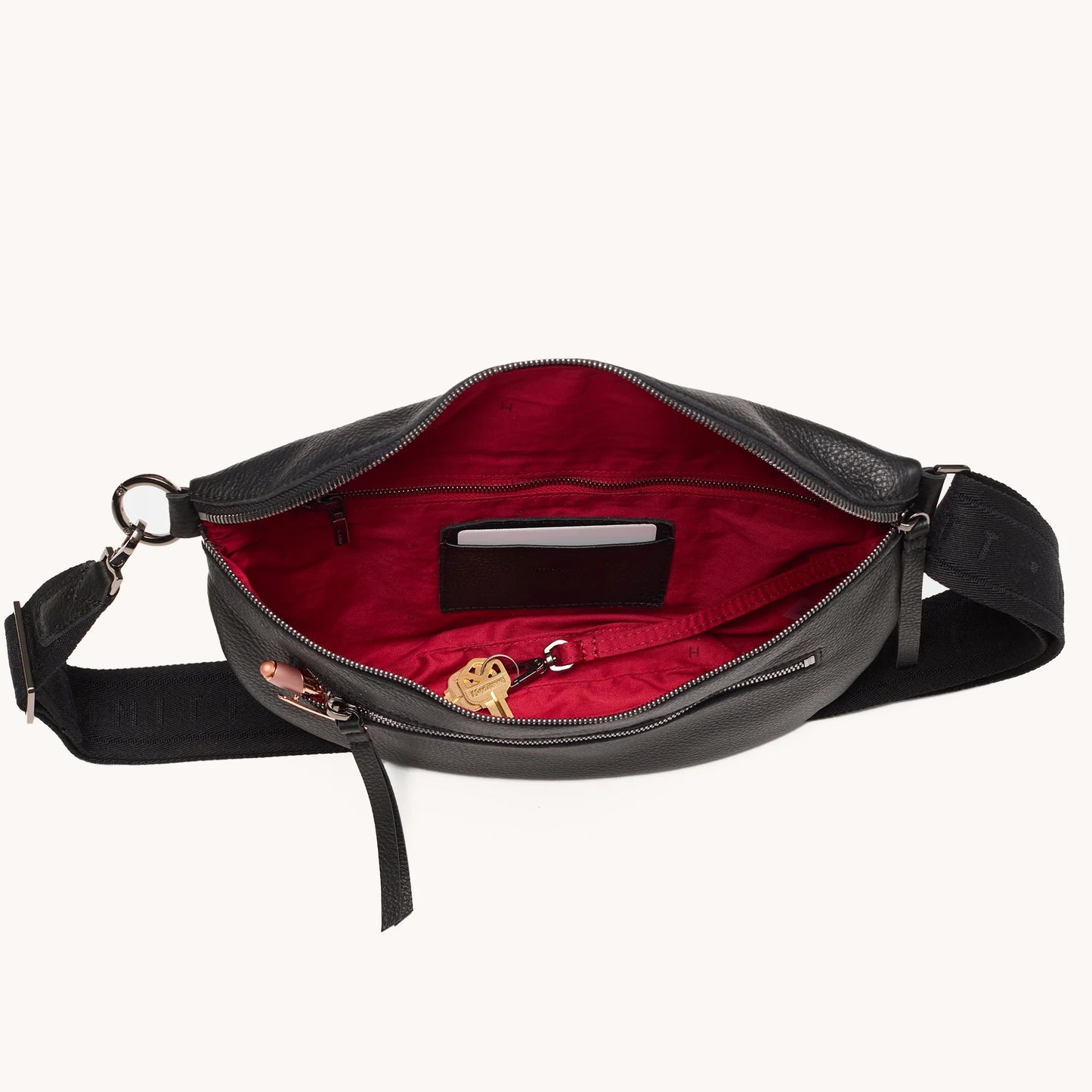 Hammitt Charles Lrg Belt Bag - Black/Gunmetal