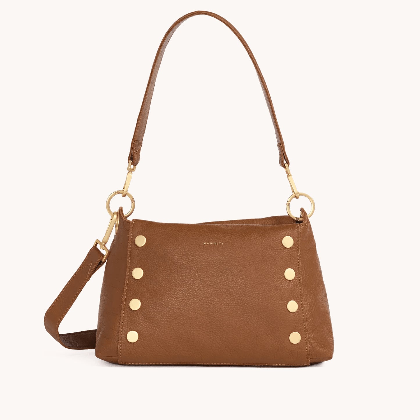 Hammitt Bryant Medium Crossbody Bag - Mahogany Pebble/Brushed Gold/Red Zip