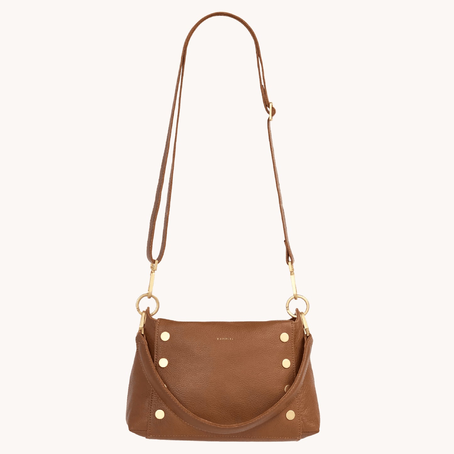 Hammitt Bryant Medium Crossbody Bag - Mahogany Pebble/Brushed Gold/Red Zip