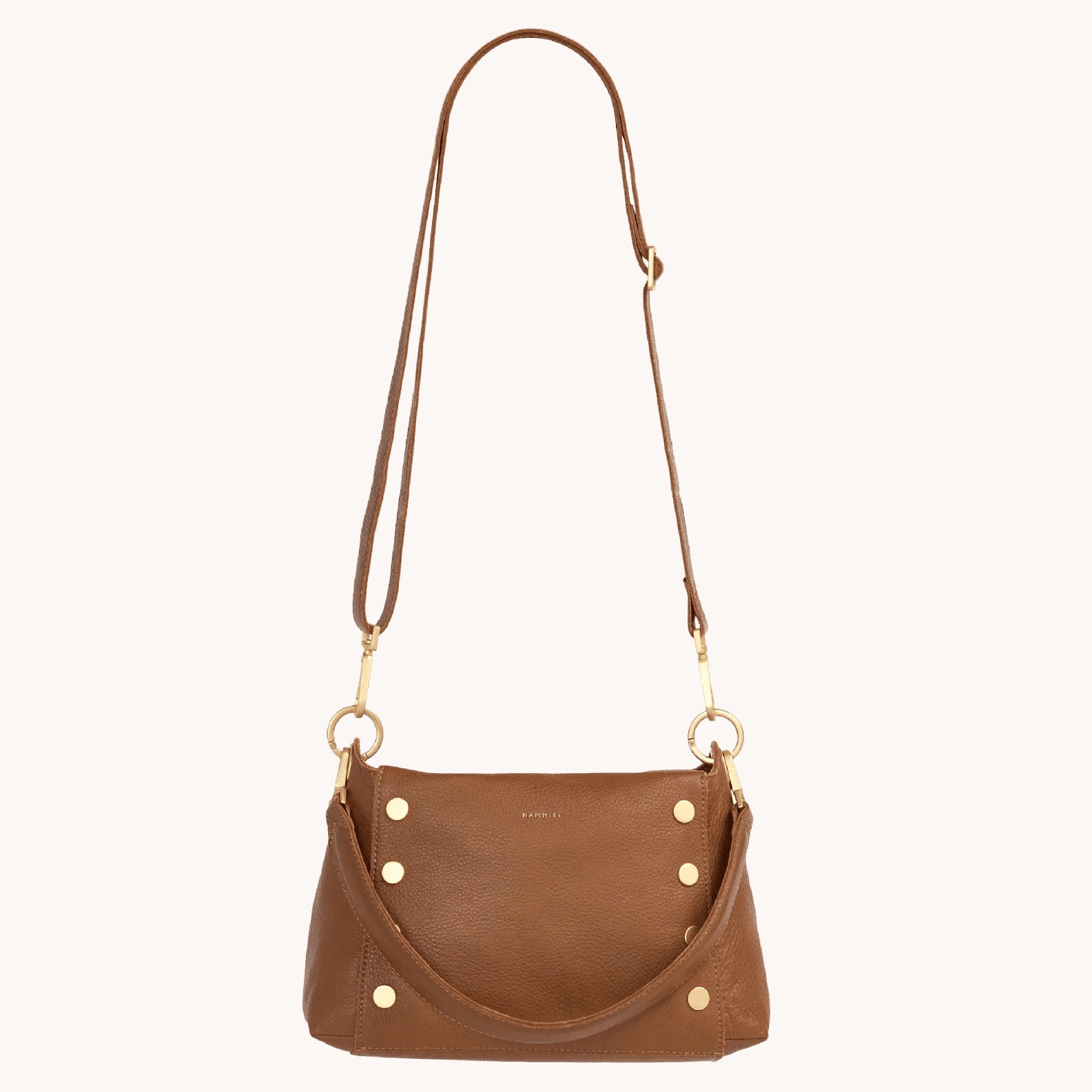 Hammitt Bryant Medium Crossbody Bag - Mahogany Pebble/Brushed Gold/Red Zip