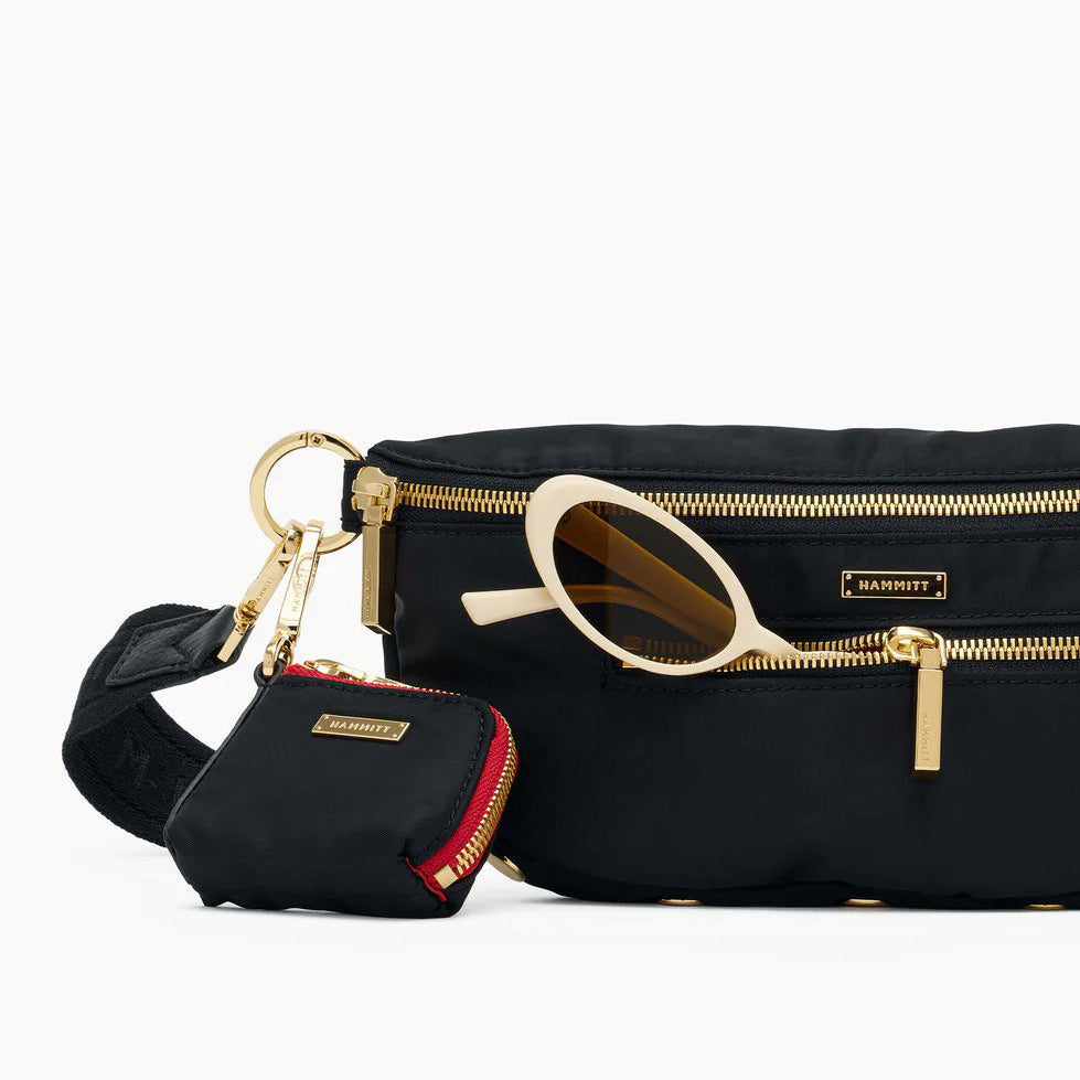 Hammitt Charles Belt Bag - Black Nylon Cargo/Gold